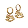 Aretes de Clip para Oreja con Forma de Oreja de Caballo Color Dorado para Mujer, Pendientes Únicos y Hermosos, Aros para Oreja de Caballo con Textura de Alta Gama 2025, Colgantes de Oreja de Moda