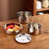 Conjunto de utensílios de mesa multifuncionais portáteis para acampamento ao ar livre, quatro peças, aço inoxidável, Amazon
