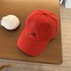 Boné de Beisebol com Letra Bordada Estilo Americano para Mulheres, Simples Casual Versátil Chapéu de Sol para Afinar o Rosto, Boné Duckbill para Circunferência de Cabeça Grande para Homens