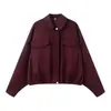 Para Comercio Exterior Transfronterizo Europeo y Americano Ropa de Mujer Aliexpress Más Vendido Moda de Primavera Versátil Chaqueta Bomber Plisada