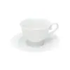 Conjunto 6 Xícaras de Chá Porcelana com Pires Maldivas Branco 180ml - Wolff
