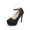 Tacones Altos Primavera y Otoño Nuevo Estilete Plata Cómodos Super Tacones Altos Zapatos de Mujer Pasarela Banquete Boca Baja Zapatos de Mujer Al Por Mayor