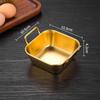 Plato cuadrado de acero inoxidable Cesta para bocadillos estilo coreano con asas Plato para bocadillos papas fritas pollo frito plato para bocadillos plato para aperitivos dulces