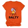 Sitio Independiente Europeo y Americano de Ebay Ropa Casual para Mujer Salada Todos los Sabores Camiseta de Manga Corta con Cuello Redondo