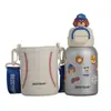 BEDDYBEAR/Oso Taza Serie Académica Animal Taza Térmica Mapache Taza de Doble Uso Taza para Beber de Aprendizaje Botella de Agua para Escuela Primaria