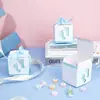 Explosões transfronteiriças caixa de doces com pegadas de bebê criativa caixa de doces para presente de lua cheia do bebê caixa de doces atacado