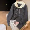 Cárdigan estilo coreano, suéter elegante y dulce, nuevo modelo primavera y otoño 2026, top de punto con cuello de muñeca y pajarita para mujer