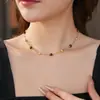 Collar de Cadena para Clavícula con Cuentas de Piedra Ojo de Tigre Retro para Otoño e Invierno Diseño de Lujo Accesible para Mujer Moda de Gama Alta Estilo Maillard Elegante