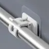 Gancho para Varão de Cortina, Clipe para Varão de Cortina, Suporte Adesivo, Suporte de Clipe, Varão Horizontal, Varão Telescópico para Cortina de Porta, Sem Furo E18