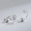 Brincos de Parafuso Florais Europeus e Americanos Novos Cravejados com Diamantes Estilo Ins Design de Luxo Leve Brincos Personalizados para Mulheres Joias de Orelha em Forma de U