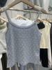 BM Women's Wear Flat Milk Blue Bear Camisole Feminino BM Pure Style Lace Bow Interno Curto Top