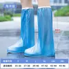 Cobre-sapatos impermeáveis de cano alto para chuva, galochas descartáveis antiderrapantes para adultos, cobre-sapatos de chuva de cano longo espessados resistentes ao desgaste