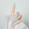 Uñas postizas largas con armadura de ballet, color sólido, esmeriladas, trapezoidales, removibles, con parche para decoración de uñas.