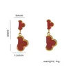 Aretes de Acero de Titanio de Trébol de Cuatro Hojas que No se Desvanecen para Mujer, Moda Coreana Elegantes, Aretes Sencillos, Aretes con Borlas, Aretes Versátiles
