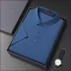 Camiseta de manga corta para hombre, fina, con solapa, de seda helada, manga media, polo para papá, una pieza para hombre, entrega