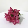 Ramo de 6 Flores Artificiales de Magnolia Impresas en 3D Transfronterizo para Salones de Bodas, Decoraciones de Hotel, Adornos Realistas de Arreglo de Flores Artificiales