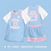 25 Uniformes Nuevos de Baloncesto para Niñas, Trajes Falsos de Dos Piezas de Manga Corta, Uniformes de Competencia Estudiantil para Clase, Uniformes de Baloncesto Transpirables de Secado Rápido para Verano