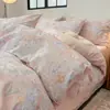 Juego de Ropa de Cama Floral Espesorado Cepillado 100% Algodón 2026, Juego de Cuatro Piezas de Algodón Puro, Funda Nórdica y Sábana de Cama Espesoradas para Otoño/Invierno, Productos de Alta Gama