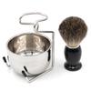 Herramientas de afeitado para hombre juego de afeitado brocha de afeitar de pelo de tejón cepillo para barba cepillo de afeitar cepillo para barba barbería peluquería cuidado juego de tres piezas