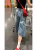Jeans de trabajo de pierna ancha para mujer, estilo retro americano cuidadosamente seleccionados, modelo de verano delgado, nuevo estilo 2026, pantalones rectos cropped holgados y adelgazantes