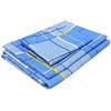 Juego de Ropa de Cama a Cuadros Azules y Blancos de Tres Piezas para Dormitorio Estudiantil (Sábana, Funda de edredón, Funda de almohada) Algodón Puro Individual 1.2m Juego Cuadros Modernos Simple