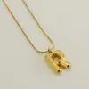 Venta Caliente Transfronteriza 26 Collares en Inglés A-Z Letra Gruesa Cadena de Serpiente Redonda Chapado en Cobre Oro de 18K Colgante de Letra Burbuja para Mujer
