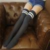Calcetines de Algodón de Color Sólido con Rayas Verticales Hasta la Rodilla Otoño e Invierno Estilo Japonés Calcetines para Mujer Calcetines de Caña Alta Tejidos de Hulk Calcetines de Hulk