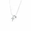 Collar Colgante de Gato Lindo y Dulce con Forma de Corazón de Circonita Rosa con un Elegante Diseño de Estrella para Mujer, Cadena de Clavícula Moderna y de Alta Gama