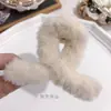 Mao Mao clipe de garra outono e inverno pelúcia clipe de garra grampo de cabelo marrom leite grande placa atrás da cabeça clipe tubarão de cabelo acessórios de cabelo mulheres atacado