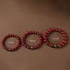 Pulseira Original de Cinábrio Mineral Igual da Douyin para Mulheres Pulseira de Contas de Transferência de Buda de Natal Ano Animal Presente para Homens
