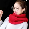 Cachecol de Lã Tricotado Estilo Coreano Outono e Inverno, Cachecol Feminino Cor Sólida Quente e Espesso, Fabricante de Inverno Dropshipping