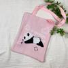 Bolsa de Tricô Ins Desenho Panda Feminina Moda para Carregar na Mão Grande Capacidade Bolsa de Ombro Bolsa Transversal Bolsa