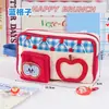 Bolsa de Color Contrastante para Apple Pencil Nueva Linda Bolsa de Papelería de Gran Capacidad Almacenamiento Multicapa Lápiz para Estudiantes de Primaria y Secundaria Admite Envío Directo