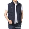 Chaleco de trabajo multibolsillos para hombre, chaleco casual para exteriores para pesca y fotografía, secado rápido, cuello alto, chaleco 2206