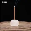 Suporte para incenso quadrado de pedra de minério de cristal natural incenso em bastão para base de incensário de Buda atacado