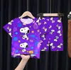 Pijama Infantil 2026 Verão Manga Curta Shorts para Crianças Maiores, Conjuntos de Desenho para Meninos, Roupas Fofas para Casa para Meninas