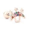 Brincos de moda novos com brincos de zircônia colorida, brincos de zircônia para garota de temperamento, unhas flash para o osso da orelha, atacado