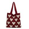 Bolsa de malha de lã da moda para mulheres 2023 nova bolsa de viagem da moda verão grande capacidade bolsa de ombro amor