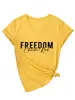 Libertad Charlie Kirk Amazon Ebay Estación Independiente Camiseta de Manga Corta con Cuello en V para Mujer Sencilla y a la Moda