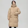 Inverno Preto Dourado Novo Estilo Feminino Comprimento Médio Acolchoado Quente Algodão À Prova de Frio Roupa Feminina Casaco de Algodão Inverno Jaqueta com Ajuste na Cintura