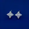 Pendientes Populares Transfronterizos de Circonita, Pendientes de Seis Garras, Moissanita en Forma de Corazón, Pendientes Geométricos en Forma de Corazón Estilo Europeo y Americano Simulados, Venta al por Mayor desde el Fabricante