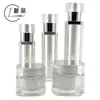 Conjunto de Cosméticos Frasco de Alta Capacidade em Acrílico Frasco Quadrado de Creme Branco Frasco com Bomba para Loção Material de Embalagem para Produtos de Cuidados com a Pele
