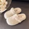 Pantuflas peludas para mujer 2026, forradas de felpa, sin cordones, cálidas de invierno, elegantes, de punta cerrada, engrosadas, estilo Birkenstock nuevo, medias pantuflas versátiles