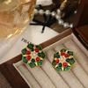Brincos vintage antigos franceses Retro Court Style Fashion Light Luxury Elegant Elegant All-match High-end Brincos