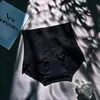 "Encaje Moldeador" de Cintura Alta Estilo Chino Jacquard Pantalones Moldeadores para Mujer Sexy Encaje Triángulo Moldeador de Entrepierna de Seda de Morera Mujer