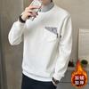Sudadera Gruesa con Forro de Polar para Invierno con Cuello de Camisa de Dos Piezas Falsas, Marca de Moda, Una Pieza al por Mayor Manga Larga