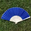 Ventilador de seda de cor sólida para casamento mais vendido no AliExpress, lado único em tecido de seda, ventilador feminino, para casamento estrangeiro com convite de mão