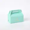 Caja de embalaje de mousse de punta occidental portátil caja de cartón para pastel cortado embalaje para hornear postres caja de embalaje logo imprimible