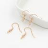 Pendientes de aro con forma de cruz de oro auténtico de 18 quilates bañados en cobre, grandes, curvos, accesorios para pendientes, accesorios de joyería DIY A11