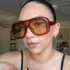 Gafas de Sol Kedun de Montura Grande Sencillas 2025 Nuevas Gafas de Sol Estilo Europeo y Americano de Moda Versátiles Retro Tendencia Estilo Callejero para Mujeres